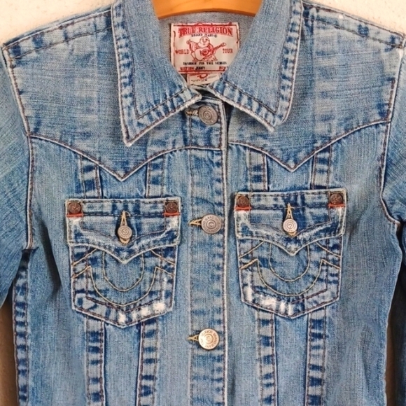 TRUE Religion Washed Denim Jacket. - Picture 2 of 5